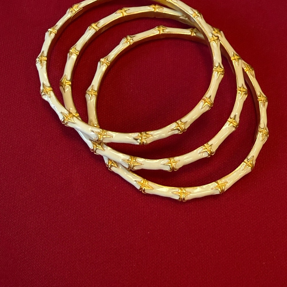 Kenneth Jay Lane Gold and White Bracelet
